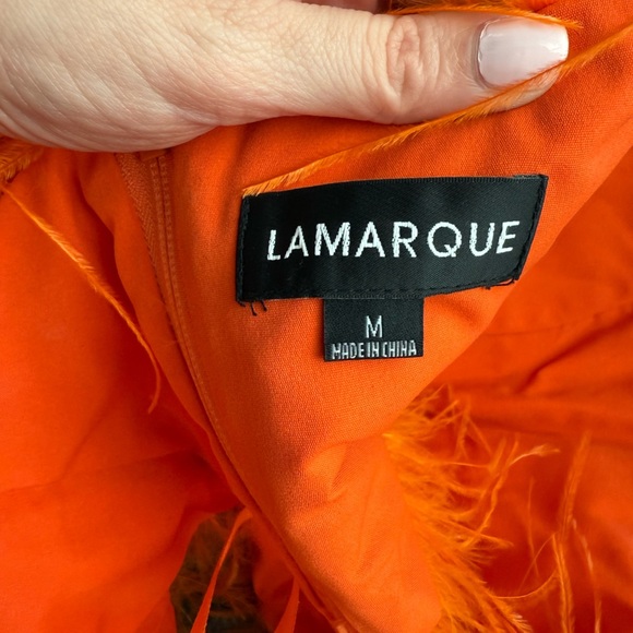 Lamarque Zaina orange feather bustier top M - Picture 4 of 4